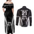 Custom New Zealand Aotearoa Rugby Couples Matching Off Shoulder Maxi Dress and Long Sleeve Button Shirts Haka Dance Mixed Silver Fern Sporty Style LT9 - Wonder Print Shop