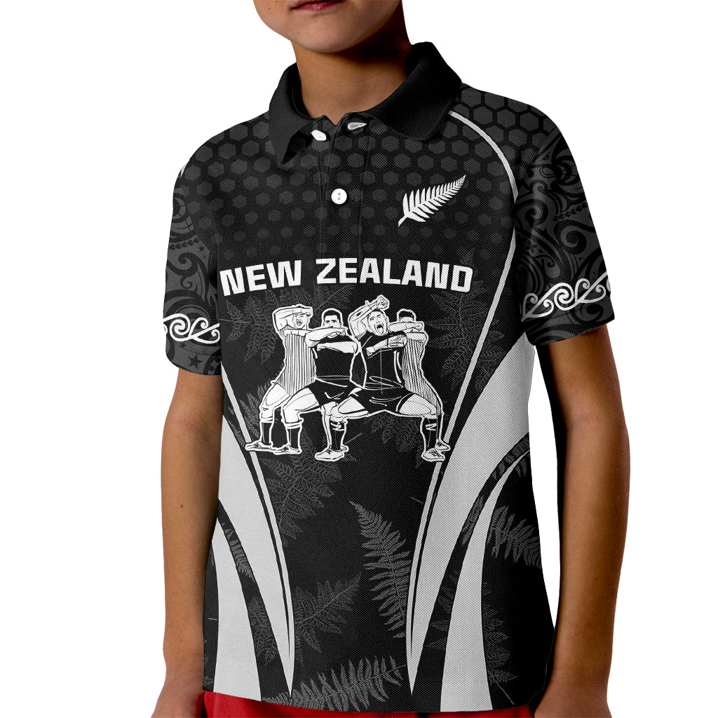 Custom New Zealand Aotearoa Rugby Kid Polo Shirt Haka Dance Mixed Silver Fern Sporty Style - Wonder Print Shop