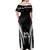 Custom New Zealand Aotearoa Rugby Off Shoulder Maxi Dress Haka Dance Mixed Silver Fern Sporty Style - Wonder Print Shop