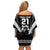 Custom New Zealand Aotearoa Rugby Off Shoulder Short Dress Haka Dance Mixed Silver Fern Sporty Style - Wonder Print Shop