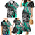 Personalised Polynesia Skull Family Matching Mermaid Dress and Hawaiian Shirt Tattoo In The Style Of Maori With Marine Life Aqua LT9 - Wonder Print Shop