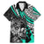 Personalised Polynesia Skull Family Matching Mermaid Dress and Hawaiian Shirt Tattoo In The Style Of Maori With Marine Life Aqua LT9 - Wonder Print Shop