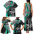 Personalised Polynesia Skull Family Matching Tank Maxi Dress and Hawaiian Shirt Tattoo In The Style Of Maori With Marine Life Aqua - Wonder Print Shop