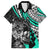 Personalised Polynesia Skull Hawaiian Shirt Tattoo In The Style Of Maori With Marine Life Aqua - Wonder Print Shop