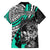 Personalised Polynesia Skull Hawaiian Shirt Tattoo In The Style Of Maori With Marine Life Aqua - Wonder Print Shop