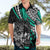 Personalised Polynesia Skull Hawaiian Shirt Tattoo In The Style Of Maori With Marine Life Aqua - Wonder Print Shop