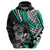 Personalised Polynesia Skull Hoodie Tattoo In The Style Of Maori With Marine Life Aqua - Wonder Print Shop