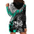 Personalised Polynesia Skull Hoodie Dress Tattoo In The Style Of Maori With Marine Life Aqua - Wonder Print Shop