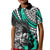 Personalised Polynesia Skull Kid Polo Shirt Tattoo In The Style Of Maori With Marine Life Aqua - Wonder Print Shop