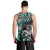 Personalised Polynesia Skull Men Tank Top Tattoo In The Style Of Maori With Marine Life Aqua - Wonder Print Shop