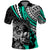 Personalised Polynesia Skull Polo Shirt Tattoo In The Style Of Maori With Marine Life Aqua - Wonder Print Shop