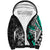 Personalised Polynesia Skull Sherpa Hoodie Tattoo In The Style Of Maori With Marine Life Aqua - Wonder Print Shop