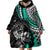 Personalised Polynesia Skull Wearable Blanket Hoodie Tattoo In The Style Of Maori With Marine Life Aqua - Wonder Print Shop