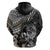 Personalised Polynesia Skull Hoodie Tattoo In The Style Of Maori With Marine Life Gold - Wonder Print Shop