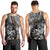 Personalised Polynesia Skull Men Tank Top Tattoo In The Style Of Maori With Marine Life Gold - Wonder Print Shop