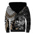 Personalised Polynesia Skull Sherpa Hoodie Tattoo In The Style Of Maori With Marine Life Gold - Wonder Print Shop