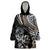 Personalised Polynesia Skull Wearable Blanket Hoodie Tattoo In The Style Of Maori With Marine Life Gold - Wonder Print Shop