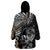 Personalised Polynesia Skull Wearable Blanket Hoodie Tattoo In The Style Of Maori With Marine Life Gold - Wonder Print Shop