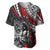 Personalised Polynesia Skull Baseball Jersey Tattoo In The Style Of Maori With Marine Life Red LT9 - Wonder Print Shop