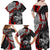 Personalised Polynesia Skull Family Matching Off Shoulder Maxi Dress and Hawaiian Shirt Tattoo In The Style Of Maori With Marine Life Red LT9 - Wonder Print Shop