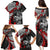 Personalised Polynesia Skull Family Matching Puletasi Dress and Hawaiian Shirt Tattoo In The Style Of Maori With Marine Life Red - Wonder Print Shop