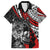 Personalised Polynesia Skull Family Matching Puletasi Dress and Hawaiian Shirt Tattoo In The Style Of Maori With Marine Life Red - Wonder Print Shop