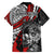 Personalised Polynesia Skull Family Matching Puletasi Dress and Hawaiian Shirt Tattoo In The Style Of Maori With Marine Life Red - Wonder Print Shop