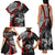 Personalised Polynesia Skull Family Matching Tank Maxi Dress and Hawaiian Shirt Tattoo In The Style Of Maori With Marine Life Red - Wonder Print Shop