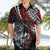 Personalised Polynesia Skull Hawaiian Shirt Tattoo In The Style Of Maori With Marine Life Red - Wonder Print Shop