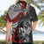 Personalised Polynesia Skull Hawaiian Shirt Tattoo In The Style Of Maori With Marine Life Red - Wonder Print Shop