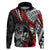 Personalised Polynesia Skull Hoodie Tattoo In The Style Of Maori With Marine Life Red - Wonder Print Shop