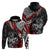 Personalised Polynesia Skull Hoodie Tattoo In The Style Of Maori With Marine Life Red - Wonder Print Shop