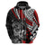 Personalised Polynesia Skull Hoodie Tattoo In The Style Of Maori With Marine Life Red - Wonder Print Shop