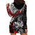 Personalised Polynesia Skull Hoodie Dress Tattoo In The Style Of Maori With Marine Life Red - Wonder Print Shop