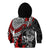 Personalised Polynesia Skull Kid Hoodie Tattoo In The Style Of Maori With Marine Life Red - Wonder Print Shop