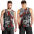 Personalised Polynesia Skull Men Tank Top Tattoo In The Style Of Maori With Marine Life Red - Wonder Print Shop