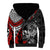 Personalised Polynesia Skull Sherpa Hoodie Tattoo In The Style Of Maori With Marine Life Red - Wonder Print Shop