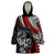 Personalised Polynesia Skull Wearable Blanket Hoodie Tattoo In The Style Of Maori With Marine Life Red - Wonder Print Shop