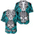 Personalised Polynesia Skull Baseball Jersey With Boars Tusk Aqua Arty Vibe LT9 - Wonder Print Shop