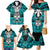 Personalised Polynesia Skull Family Matching Mermaid Dress and Hawaiian Shirt With Boars Tusk Aqua Arty Vibe LT9 - Wonder Print Shop