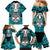 Personalised Polynesia Skull Family Matching Mermaid Dress and Hawaiian Shirt With Boars Tusk Aqua Arty Vibe LT9 - Wonder Print Shop