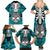 Personalised Polynesia Skull Family Matching Summer Maxi Dress and Hawaiian Shirt With Boars Tusk Aqua Arty Vibe - Wonder Print Shop