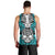 Personalised Polynesia Skull Men Tank Top With Boars Tusk Aqua Arty Vibe - Wonder Print Shop