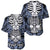 Personalised Polynesia Skull Baseball Jersey With Boars Tusk Blue Arty Vibe LT9 - Wonder Print Shop