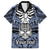 Personalised Polynesia Skull Hawaiian Shirt With Boars Tusk Blue Arty Vibe - Wonder Print Shop