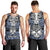 Personalised Polynesia Skull Men Tank Top With Boars Tusk Blue Arty Vibe - Wonder Print Shop