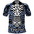 Personalised Polynesia Skull Polo Shirt With Boars Tusk Blue Arty Vibe - Wonder Print Shop