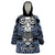 Personalised Polynesia Skull Wearable Blanket Hoodie With Boars Tusk Blue Arty Vibe - Wonder Print Shop