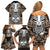 Personalised Polynesia Skull Family Matching Off Shoulder Short Dress and Hawaiian Shirt With Boars Tusk Gold Arty Vibe LT9 - Wonder Print Shop