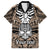 Personalised Polynesia Skull Hawaiian Shirt With Boars Tusk Gold Arty Vibe - Wonder Print Shop